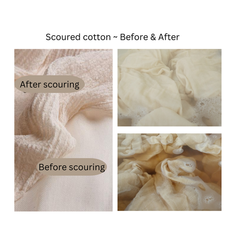 Scoured textiles before and after