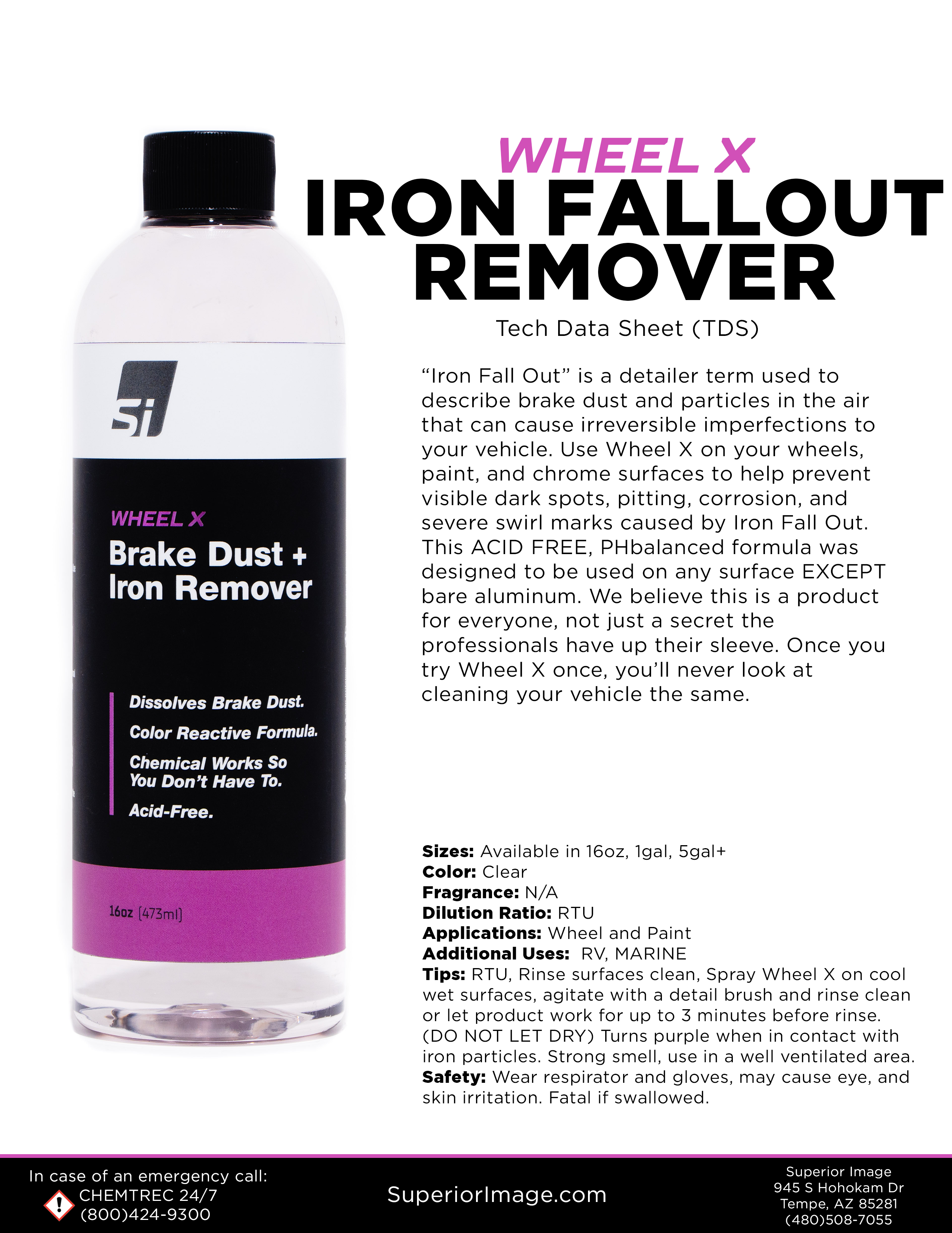 Wheel X Iron Fall Out Remover & Wheel Cleaner – Superior Image Car Wash  Supplies
