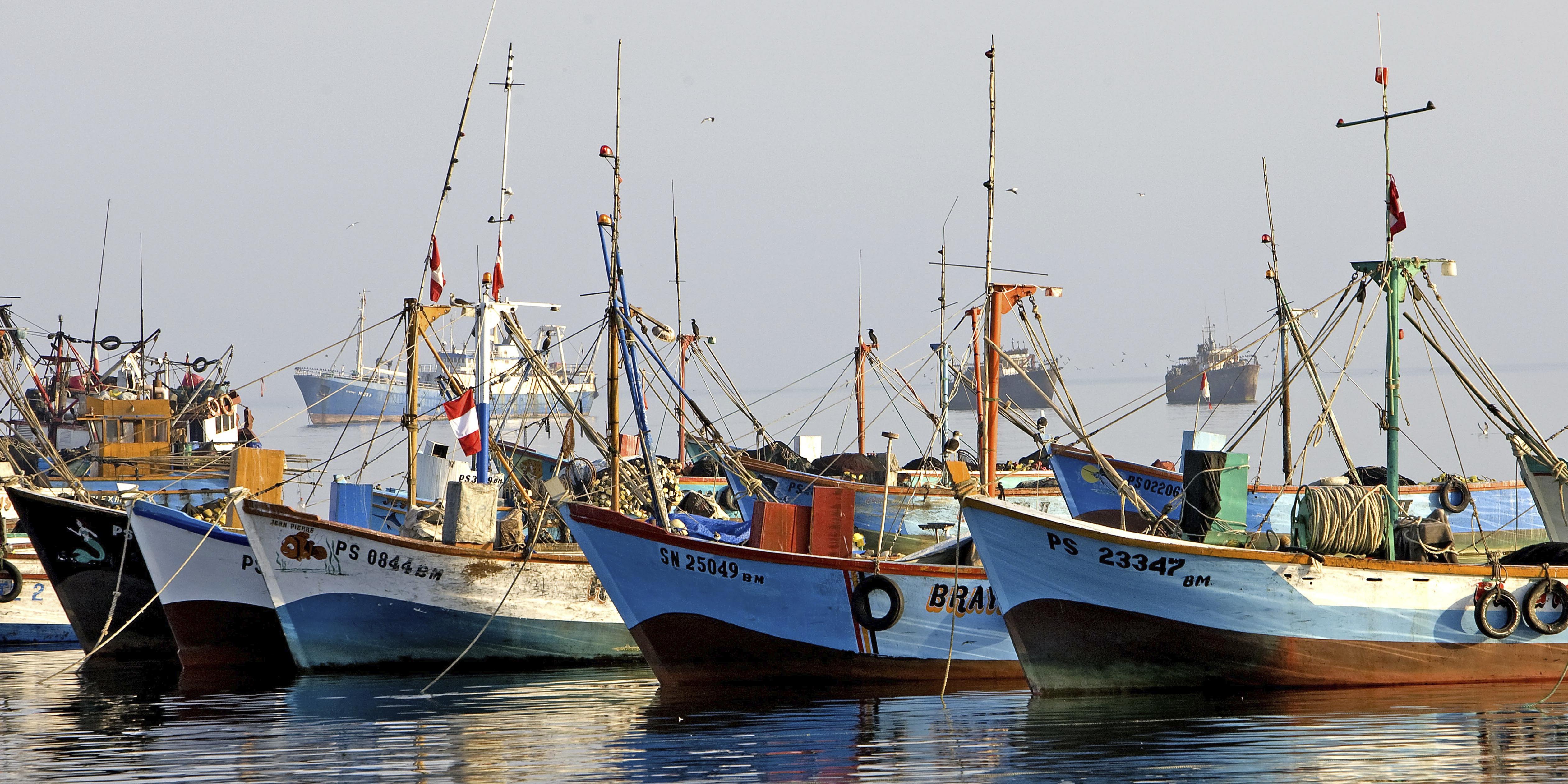 Snygga Paracas fiskebåtar