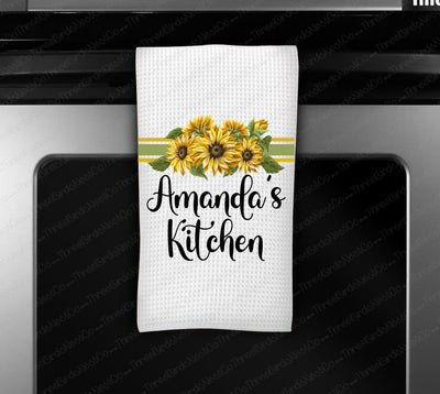 Custom Waffle Weave Dish Towel  Personalized Kitchen Towel