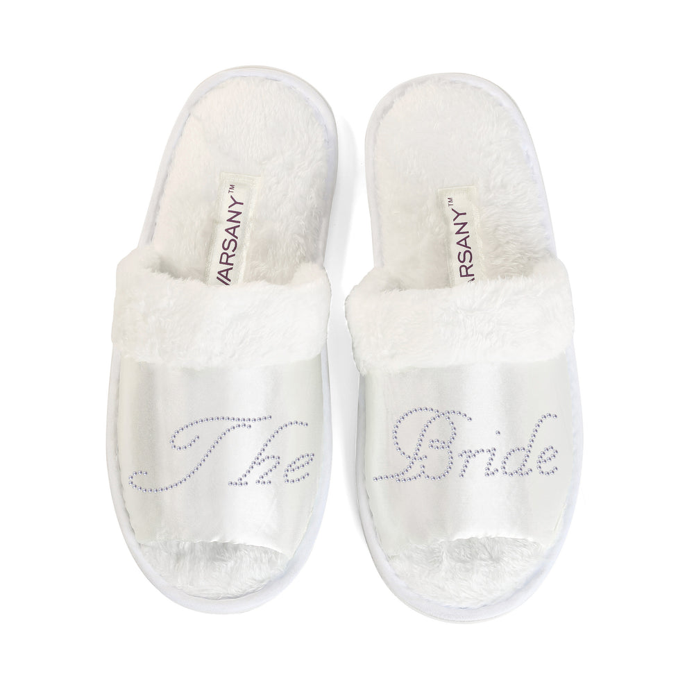 white slippers bride