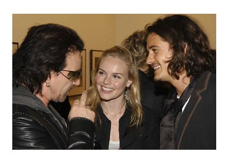 Kate Bosworth with Bono and Orlando Bloom