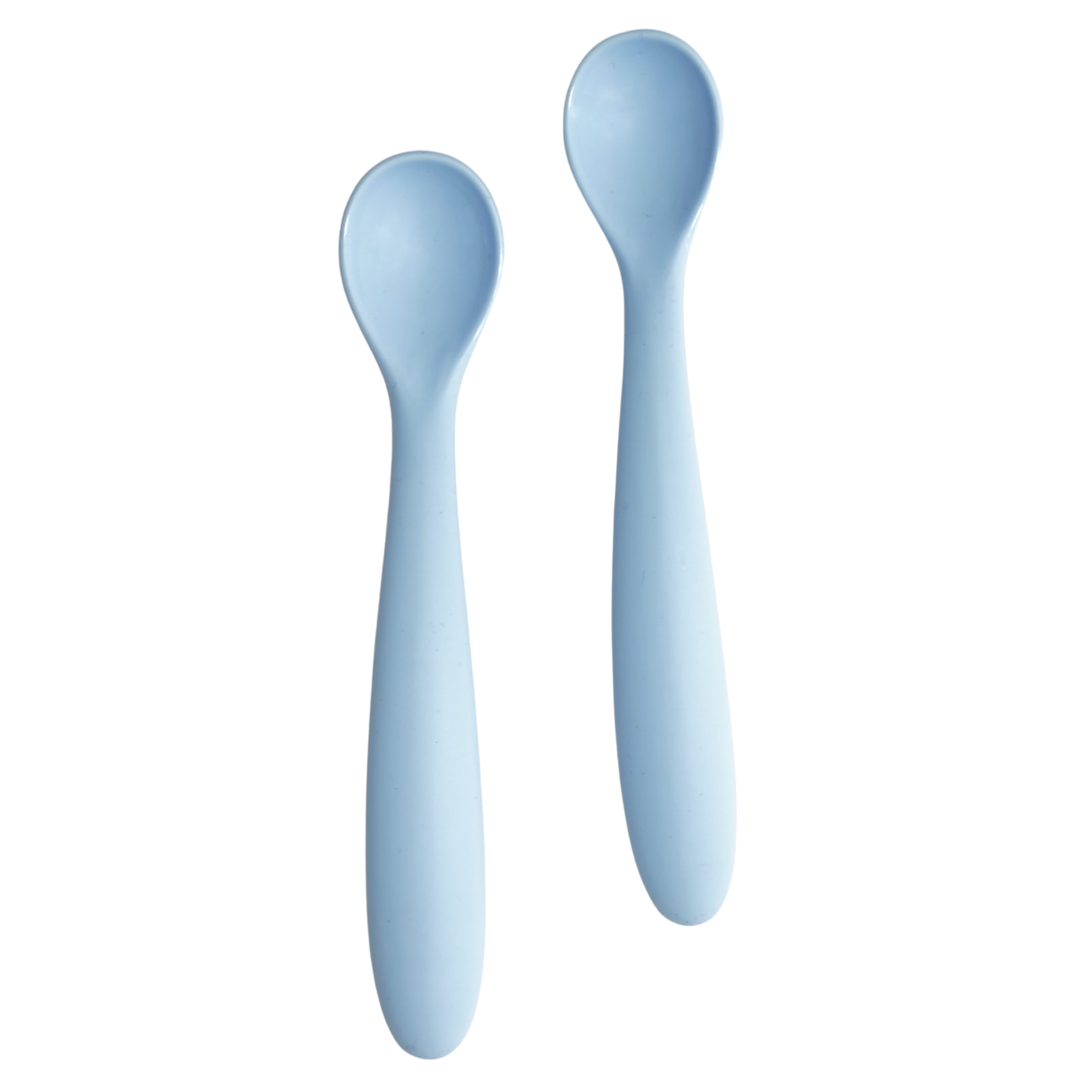 Silicone spoon set, short - Sebra Eat - Vintage blue –