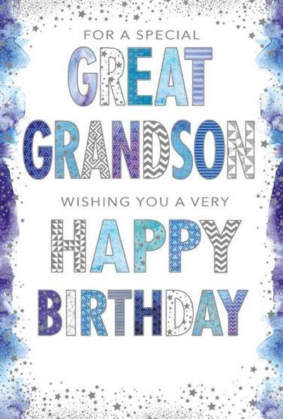 Great-Grandson Birthday - Graphic Text, English Cards in France – Cym ...