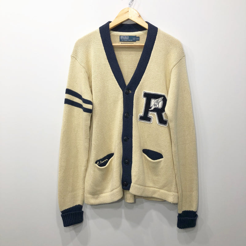 Polo Ralph Lauren Varsity Knit Cardigan R Wing Patch (L) – VINTAGELANDNZ