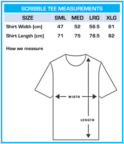 SCRIBBLE Sizechart