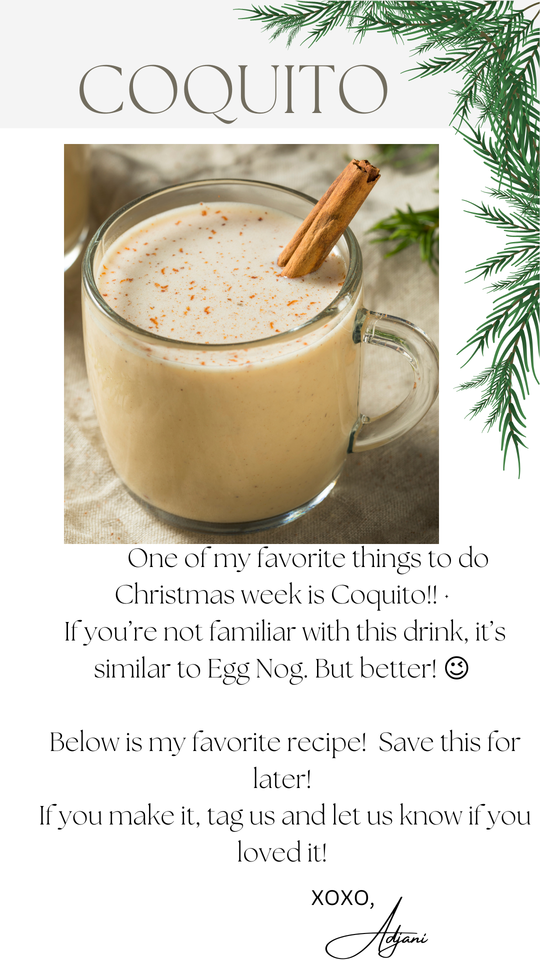Coquiti Recipe, the most delicious holiday drink. 