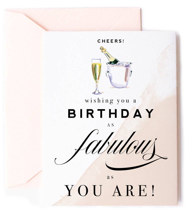 Cheers! Fabulous Champagne Birthday Card – Fancy Society