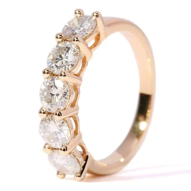 Size- 4 - Solid 14k Yellow Gold Round Solitaire CZ Cubic Zirconia  Engagement Ring 1.0 ct