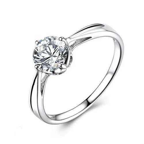 10k White Gold Solitaire Moissanite Ring 0.8ct Moissanite Engagement Rings & Jewelry | Luxus Moissanite