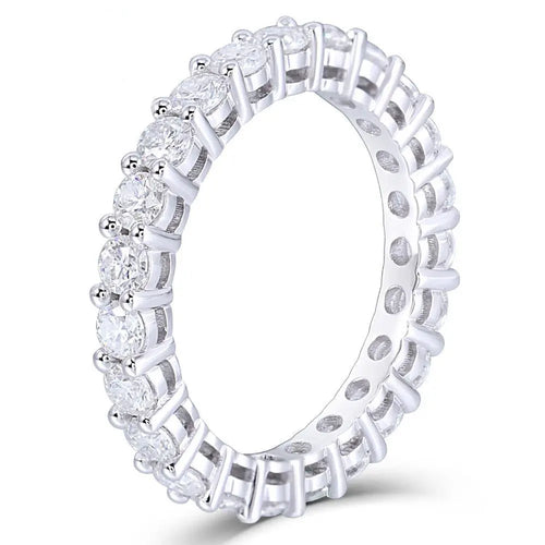 14k White Gold Moissanite Eternity Ring Approx 1.5 Carat Total Moissanite Engagement Rings & Jewelry | Luxus Moissanite