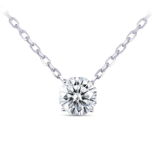 14k White Gold Octagon Cut Moissanite Necklace 1ct Moissanite Engagement Rings & Jewelry | Luxus Moissanite