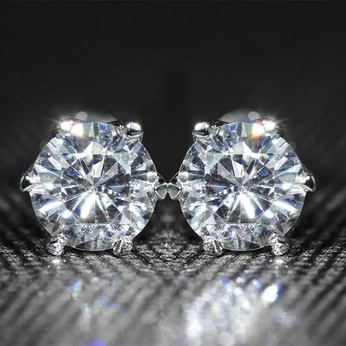 14k White Gold Stud Moissanite Earrings 1ctw Moissanite Engagement Rings & Jewelry | Luxus Moissanite