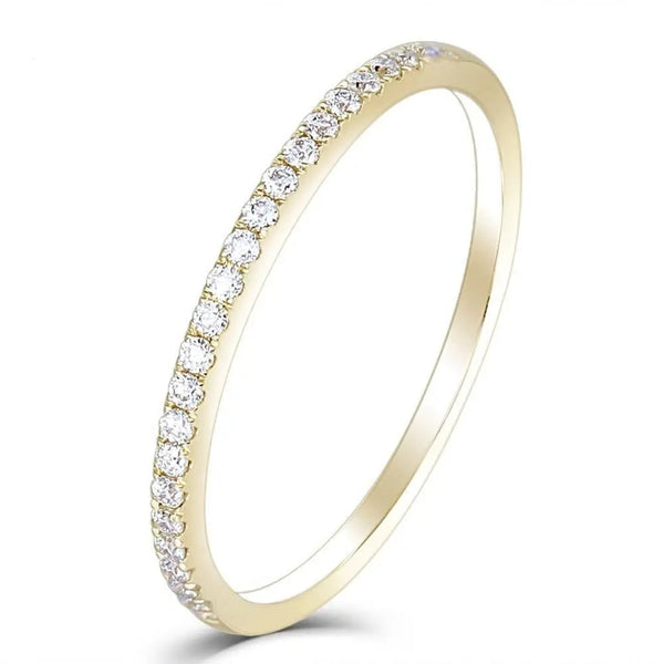 10k / 14k / 18k Yellow Gold Anniversary Moissanite Wedding Band 1.25ct