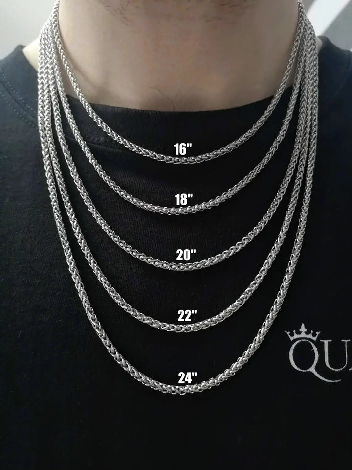Solid Rope Chain Necklace Sterling Silver 16