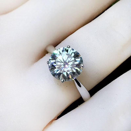 Platinum Plated Silver Solitaire Moissanite Ring 2ct Moissanite Engagement Rings & Jewelry | Luxus Moissanite