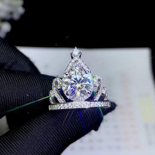 Platinum Plated Silver Vintage Moissanite Ring 1ct & 2ct Options Moissanite Engagement Rings & Jewelry | Luxus Moissanite