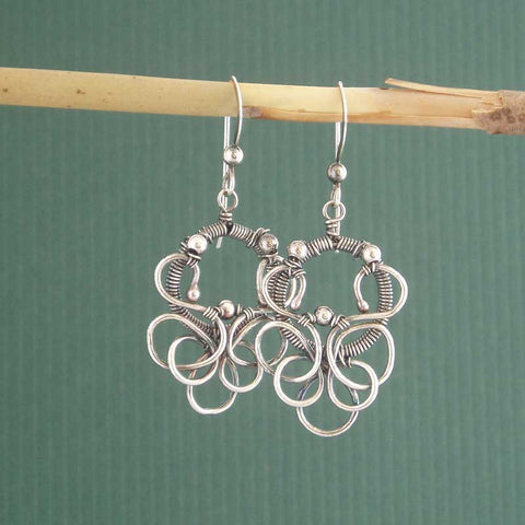 Silver chandelier earrings