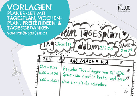 Planer Set Mit Wochenplan esplan esgedanken Freizeitideen Kiludo Onlineshop