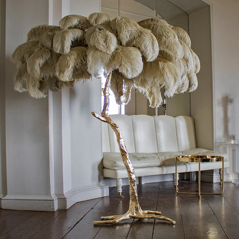 Modern Ostrich Feather Lamps