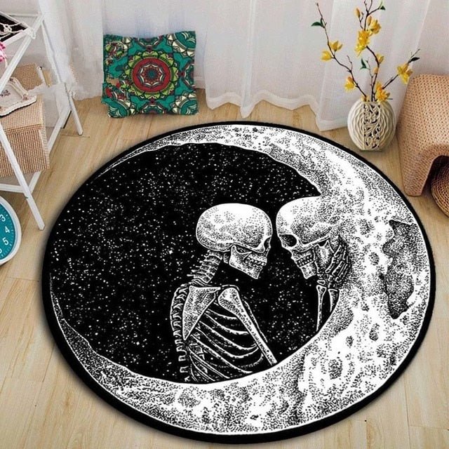 Logieut Moon Phase Kitchen Rug Set of 2, Goth Rug, Moon Rug, Black and White Constellation Halloween Kitchen Mat Rugs, Carpet- Gothic Witchy Moon Phase