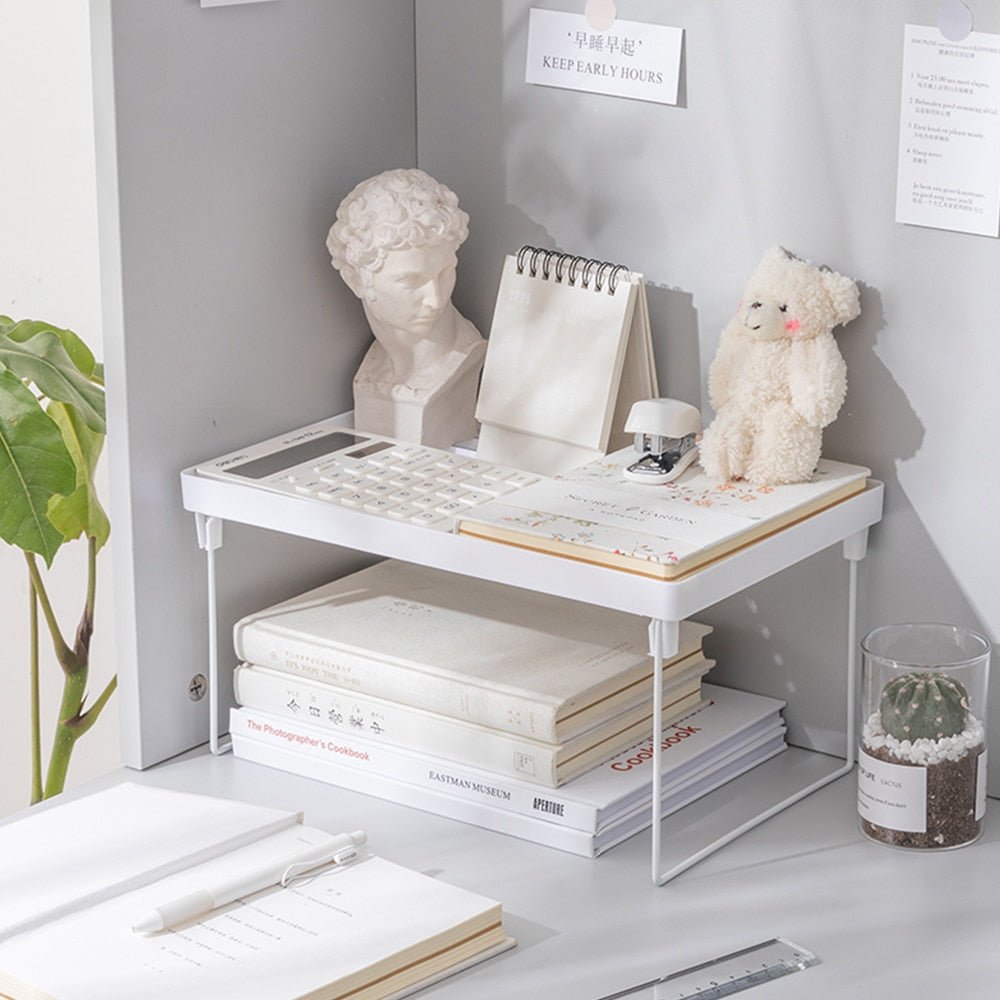 Multifunctional Double-Layer Storage Shelf: Desktop Storage Rack