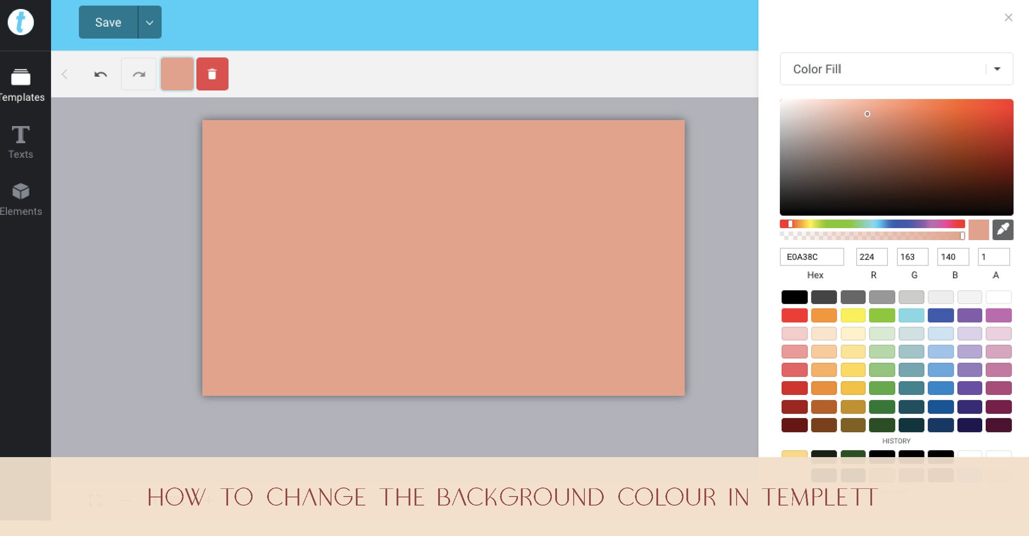 How To Change The Background Colour In Templett