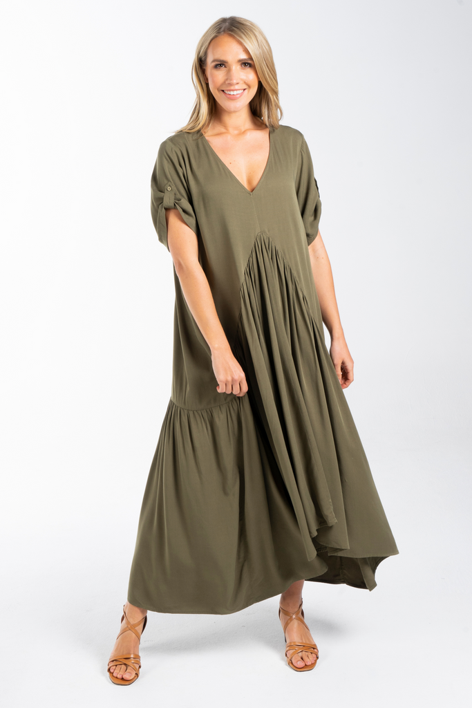 Peak Maxi Dress in Khaki – PQ Collection