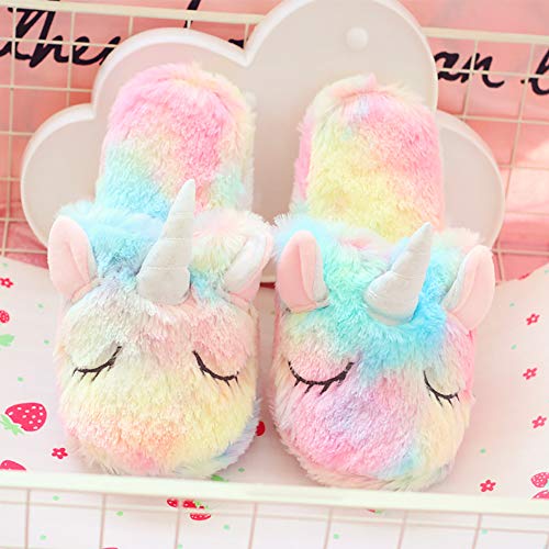 rainbow unicorn slippers