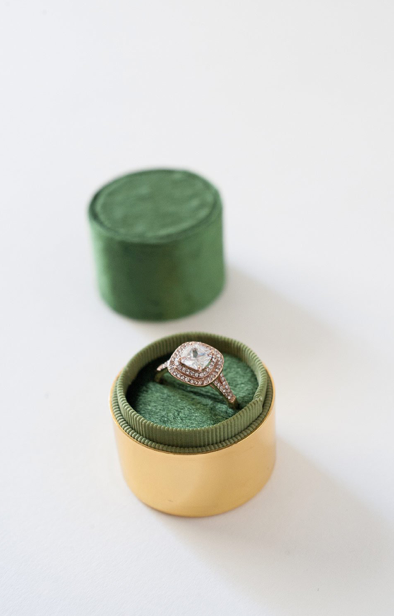 green velvet ring box