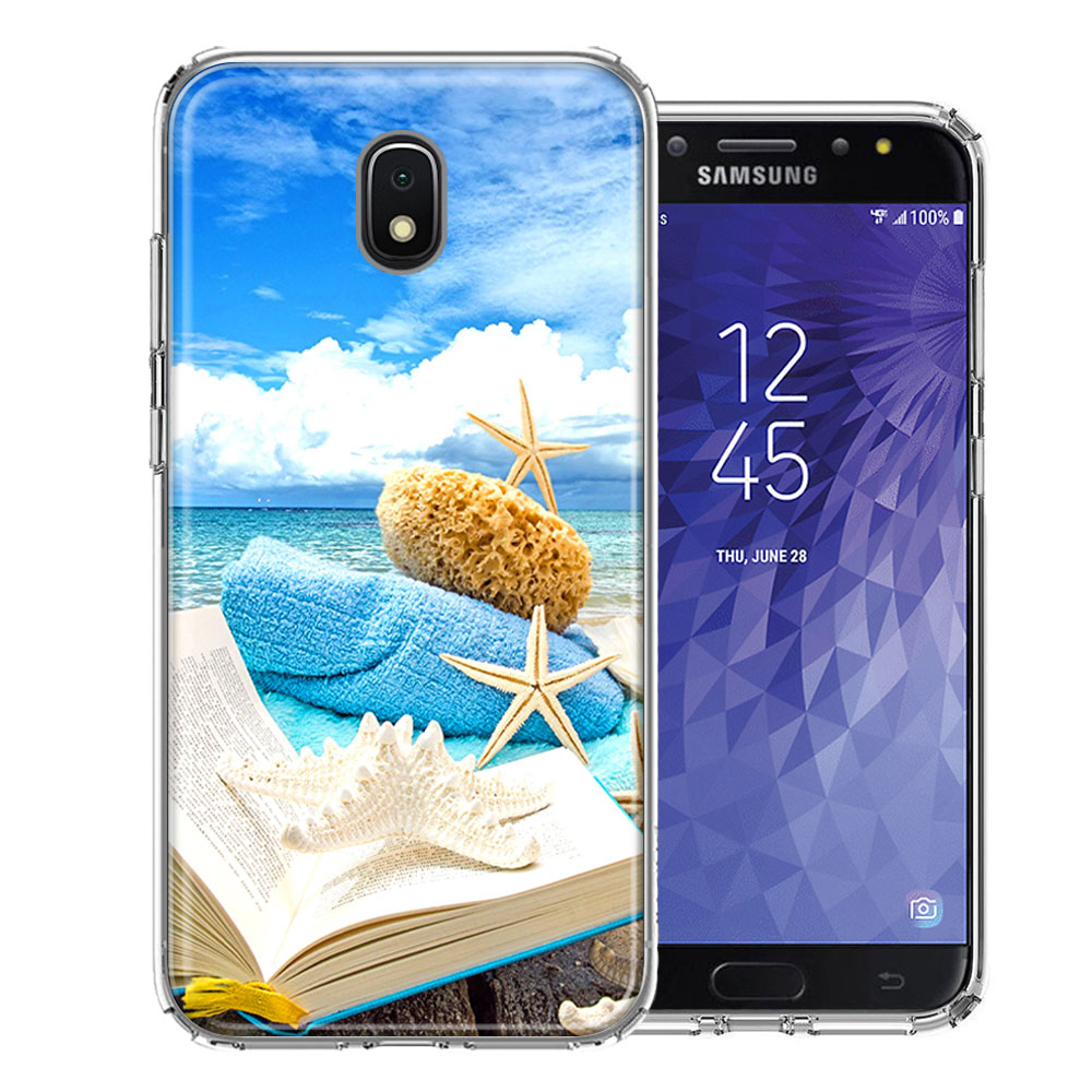 Samsung J3 2018/J337/AMP Prime 3/J3 Achieve Beach Reading Design Double Layer Phone Case Cover