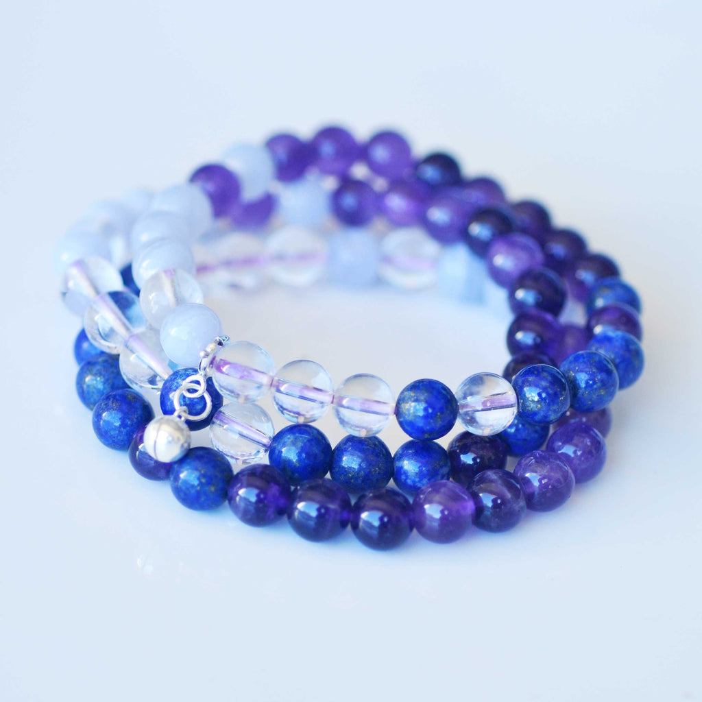 Third Eye Chakra Bracelet Stack - Intuition & Trust with FREE CHAKRA D ...