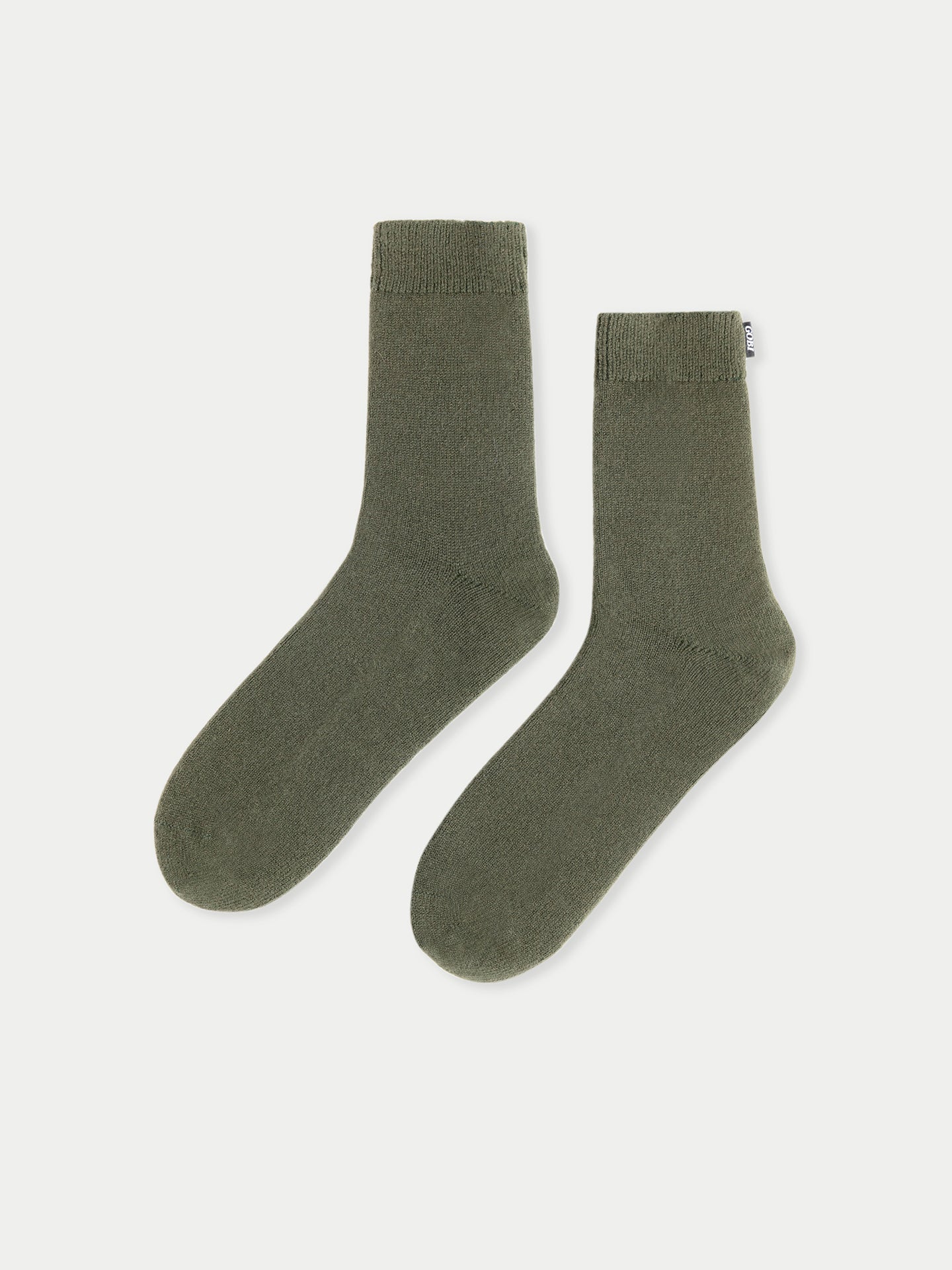 Women's Cashmere Basic Socks Capulet Olive - Gobi Cashmere