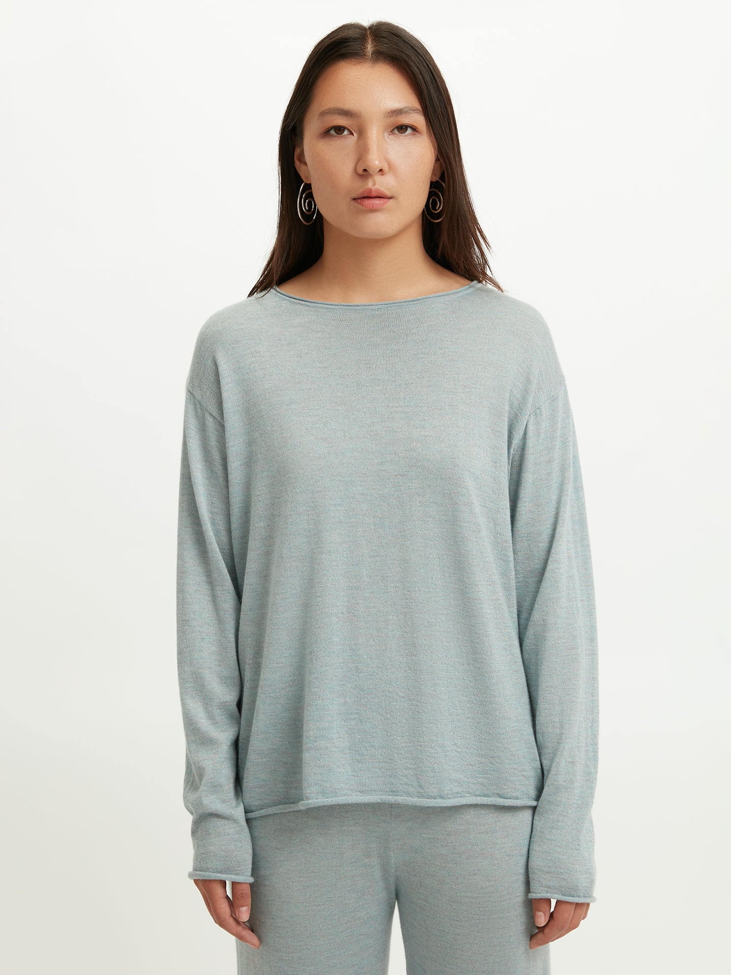 Women's Silk Cashmere Boat Neck Sweater Abyss - Gobi Cashmere