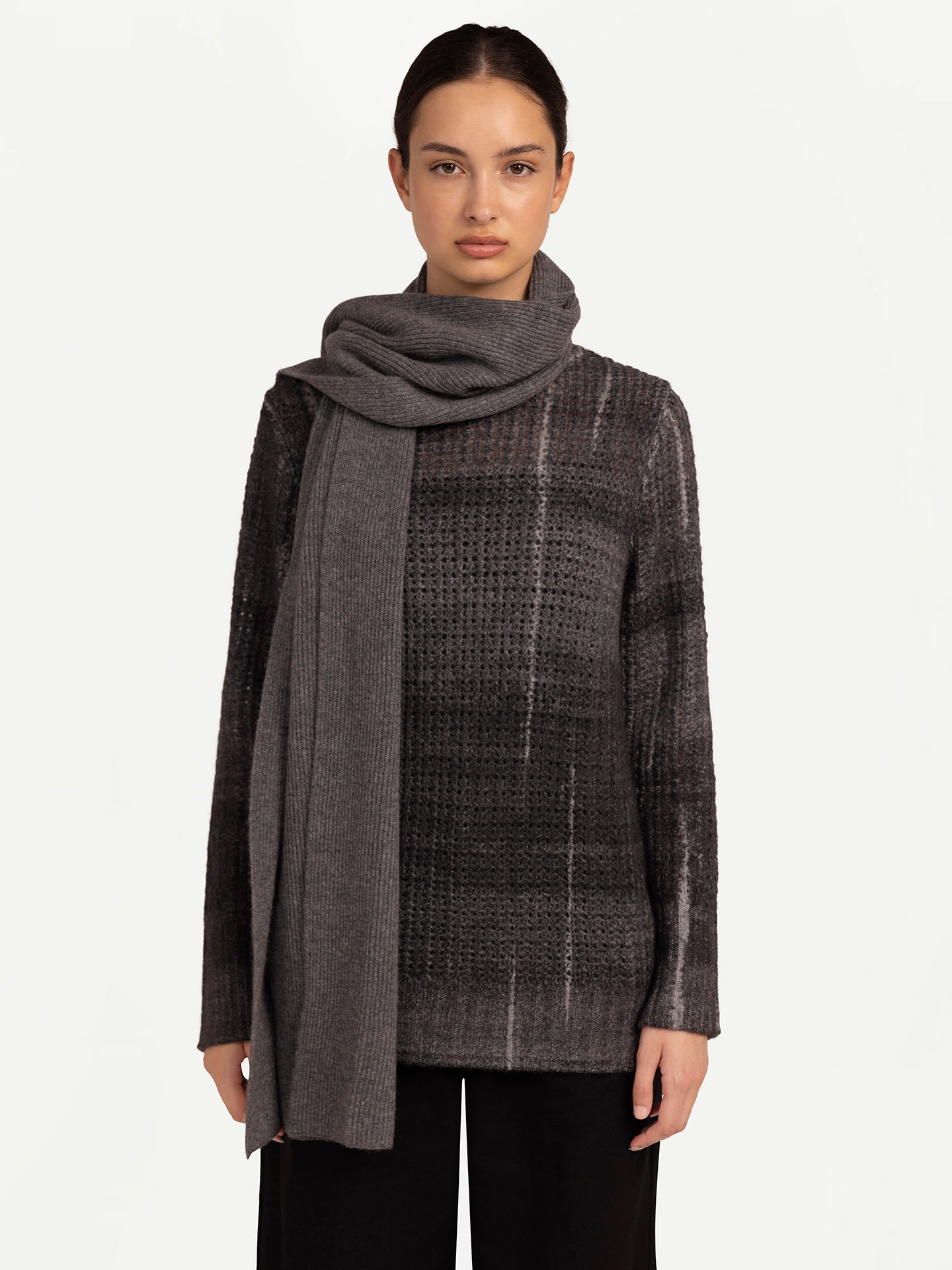 Unisex Oversized Cashmere Scarf Stone Gray - Gobi Cashmere