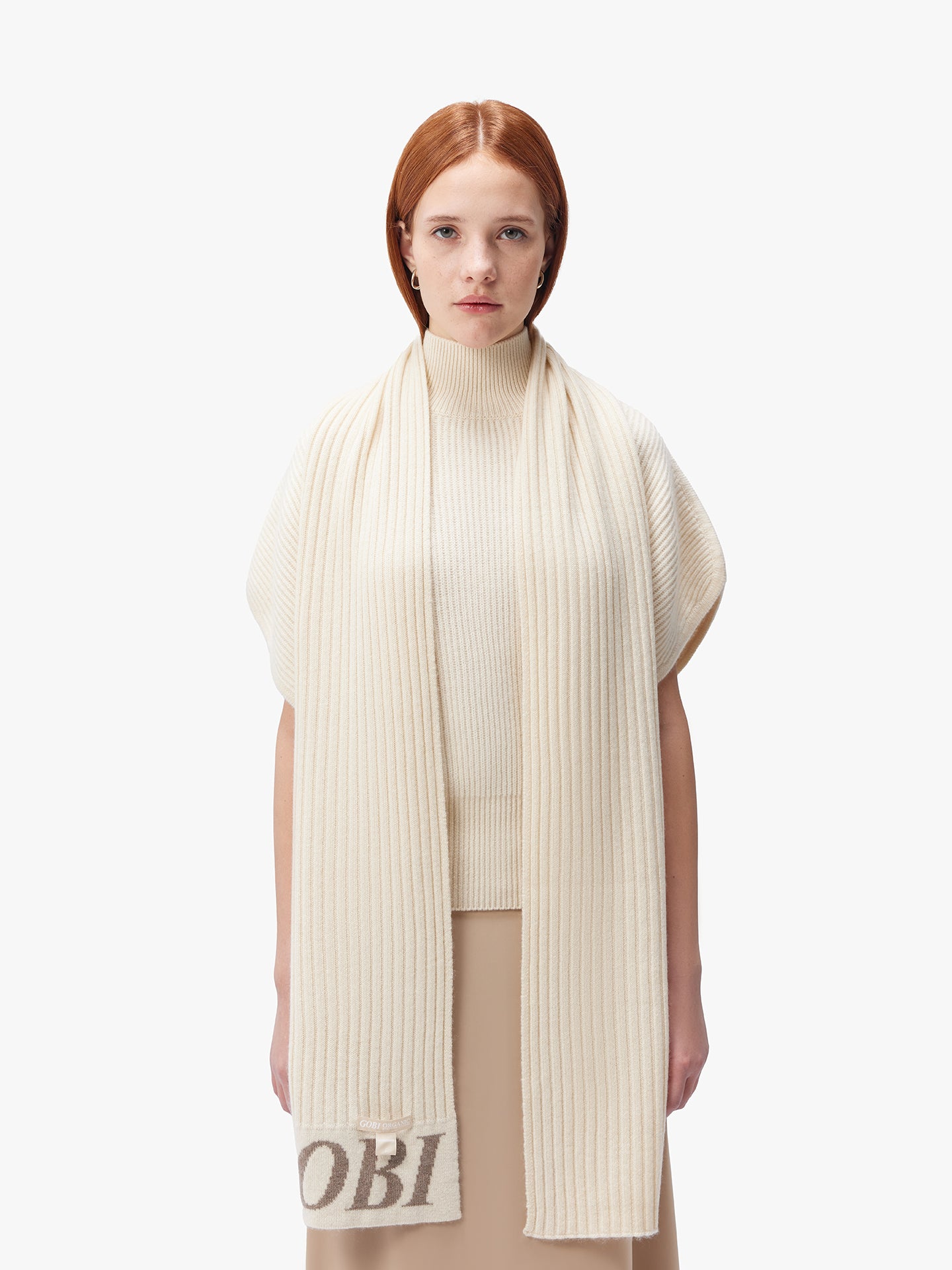 Unisex Responsible Cashmere Scarf Off White - Gobi Cashmere