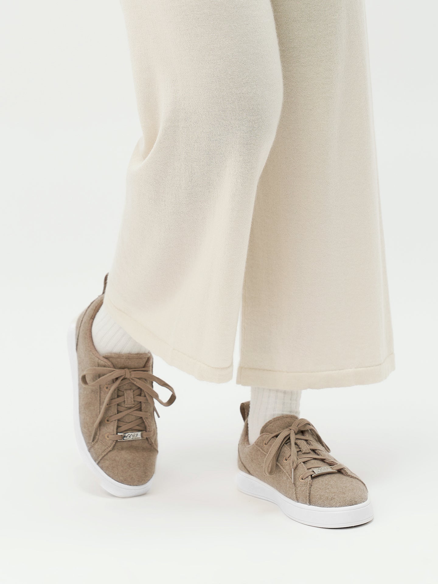 Unisex Cashmere Low Ankle Sneakers Taupe - Gobi Cashmere