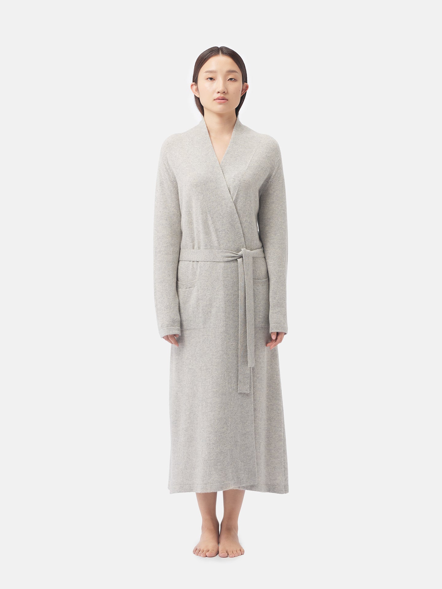 Women's Cashmere Long Robe Dawn Blue - Gobi Cashmere