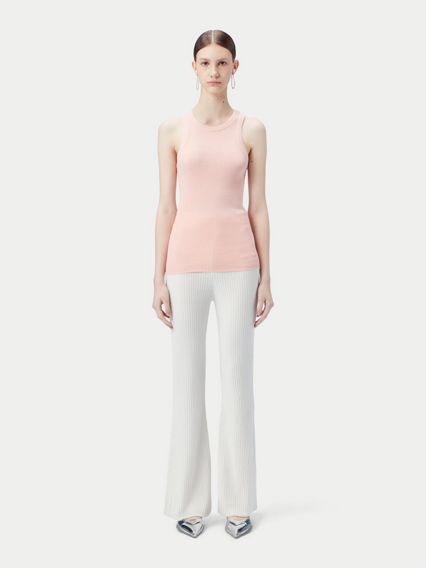 Women's Ribbed Cotton Silk Cashmere Blend Tank Top Primrose Pink - Gobi Cashmere