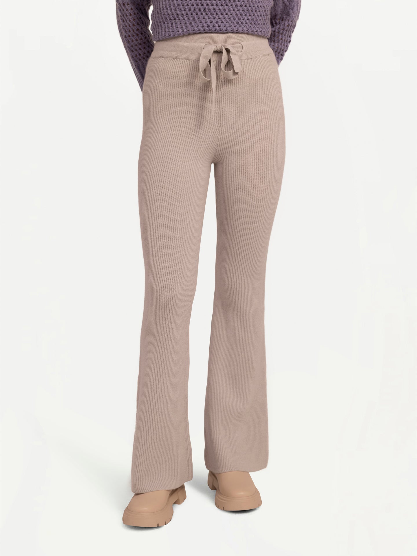 Cashmere Ribbed-Knit Pants