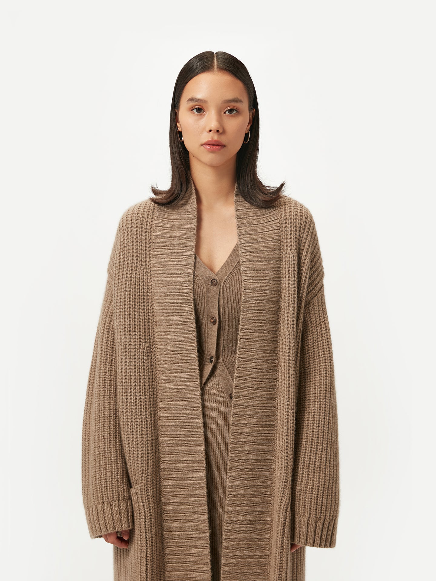 Organic Colour Open-Front Cashmere Cardigan