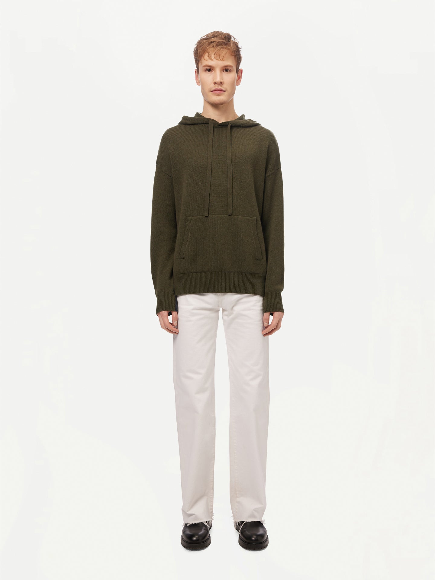 Men’s Cashmere Pullover Capulet Olive - Gobi Cashmere