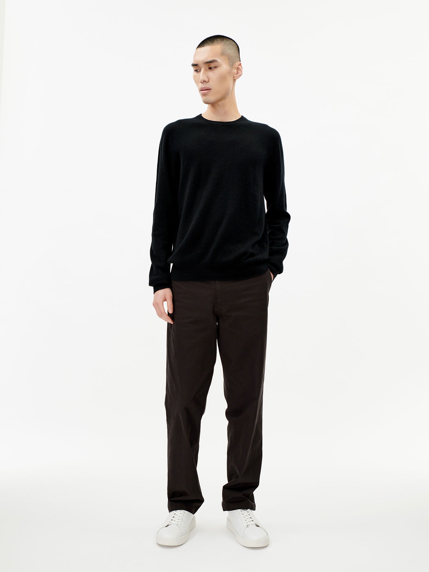 Men's Cashmere Basic Turtle Neck Sweater Black - Gobi Cashmere