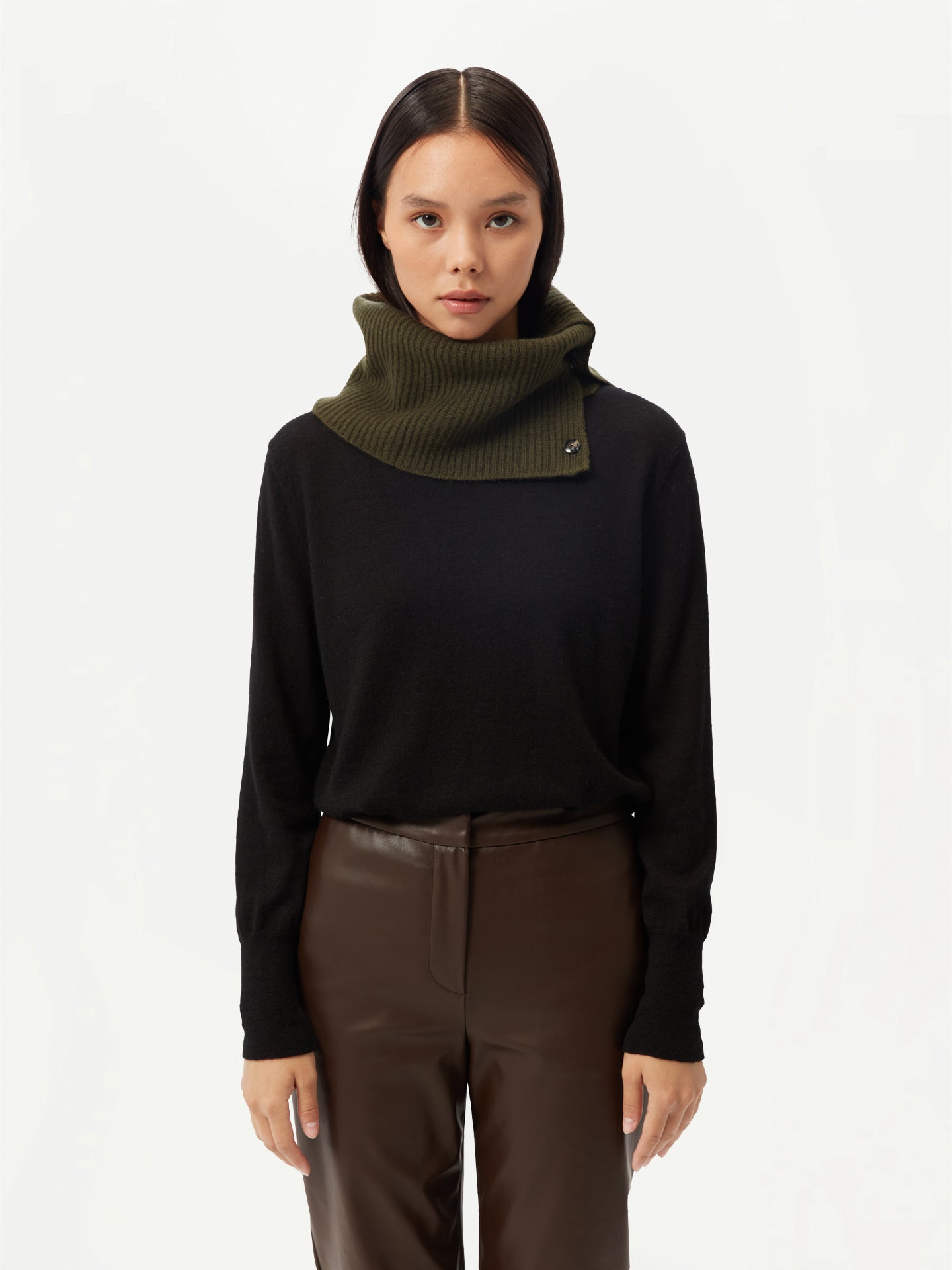 Snap-Button Cashmere Snood