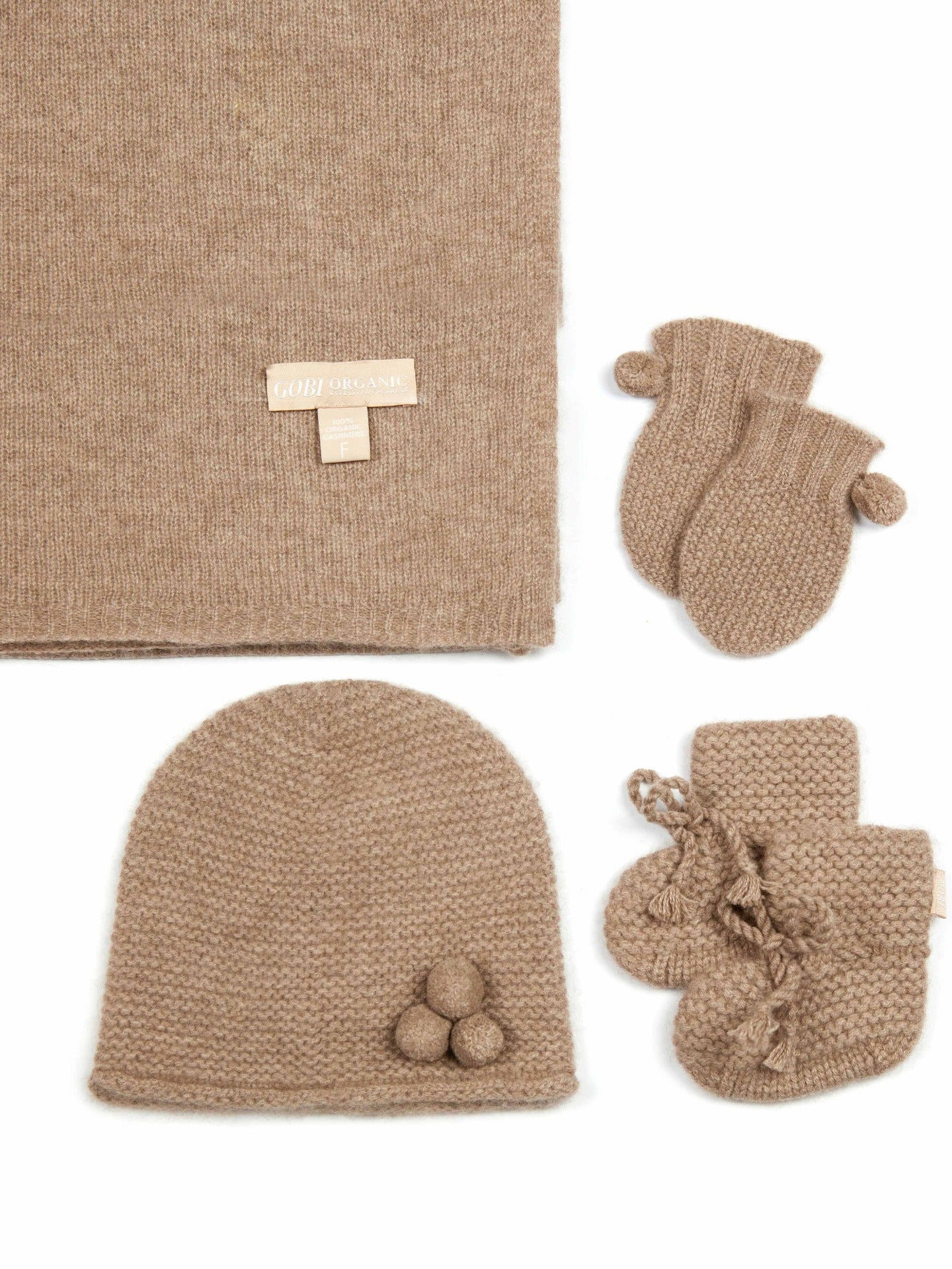 Unisex Cashmere Baby Set Taupe - Gobi Cashmere