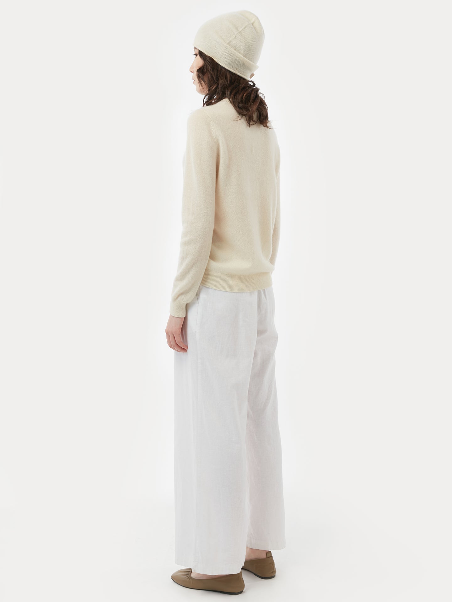 Women's Cashmere $99 Hat & Sweater Off White - Gobi Cashmere