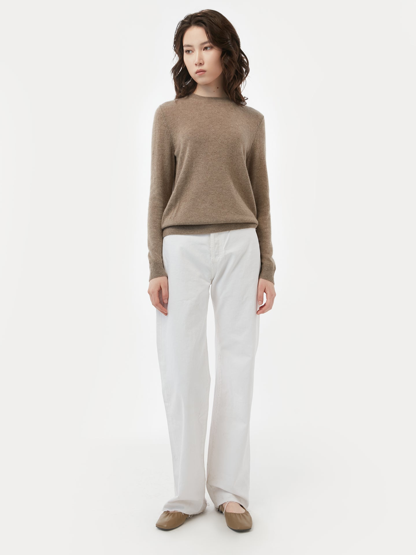 Women's Cashmere $99 Hat & Sweater Set Taupe - Gobi Cashmere