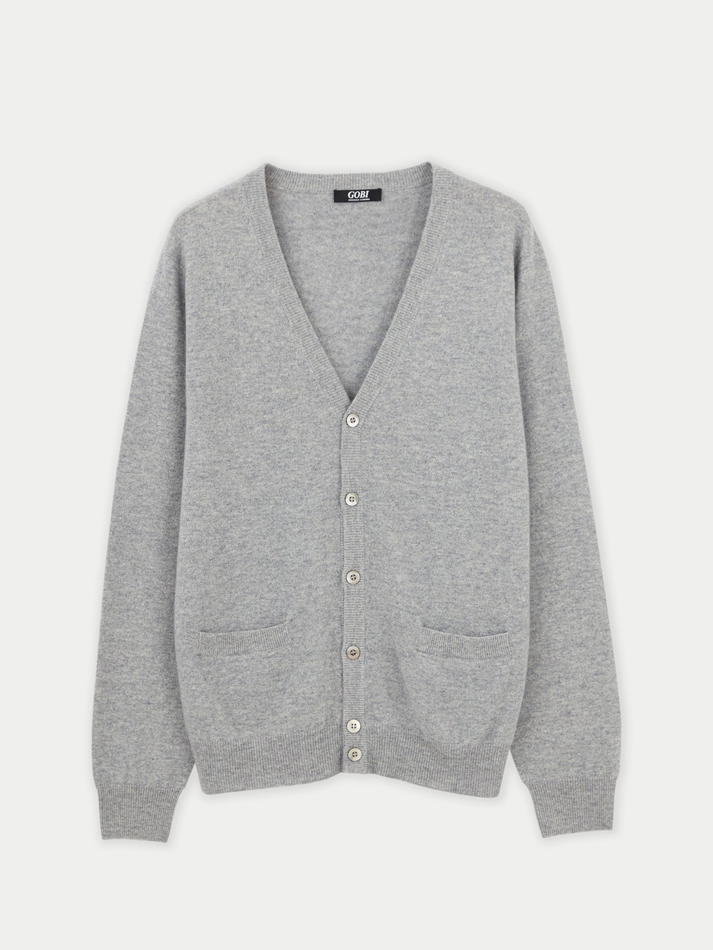 Men's Cashmere V-Neck Cardigan Gray - Gobi Cashmere