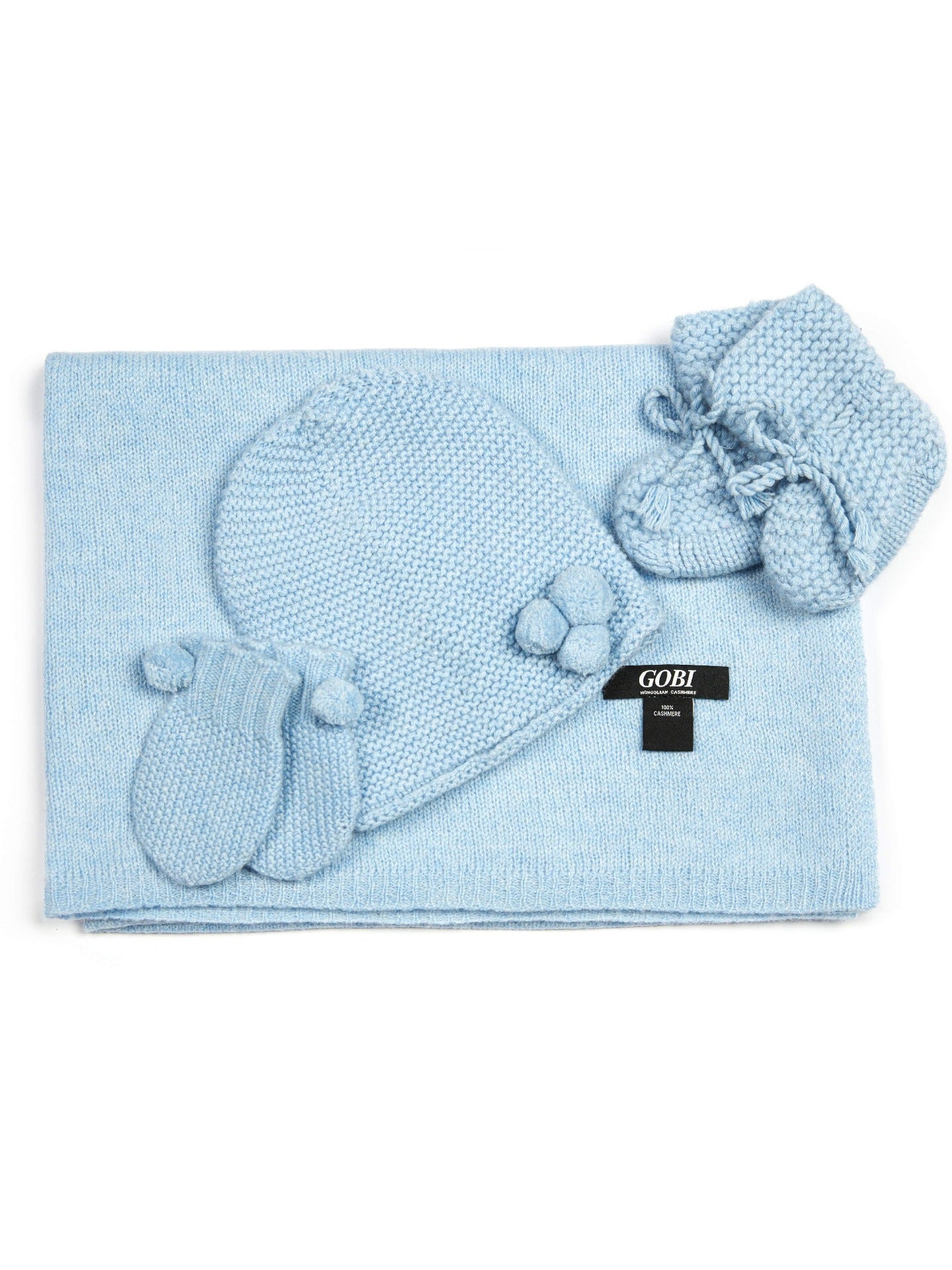 Unisex Cashmere Baby Set Lite Blue - Gobi Cashmere