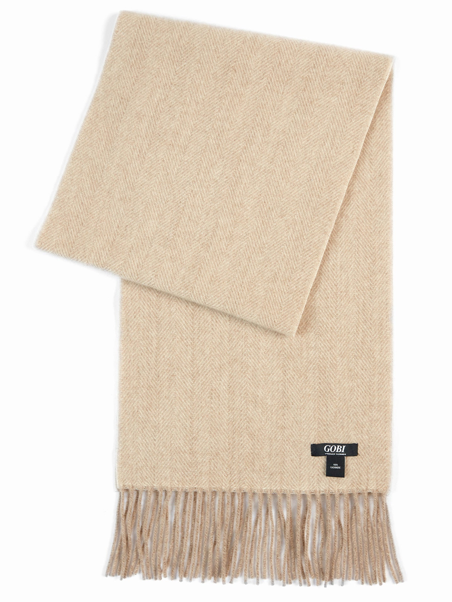 Unisex Cashmere Classic Check Scarf Taupe - Gobi Cashmere